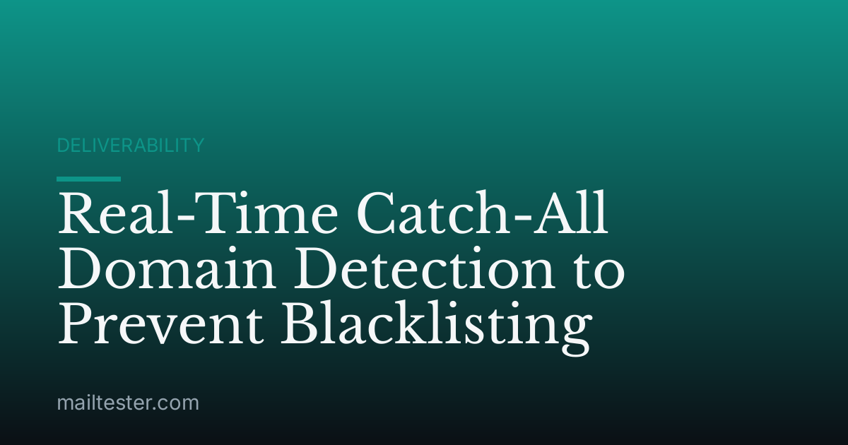 Real-Time Catch-All Domain Detection to Prevent Blacklisting