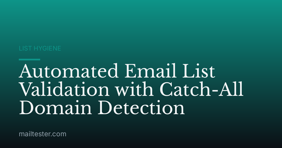 Automated Email List Validation with Catch-All Domain Detection