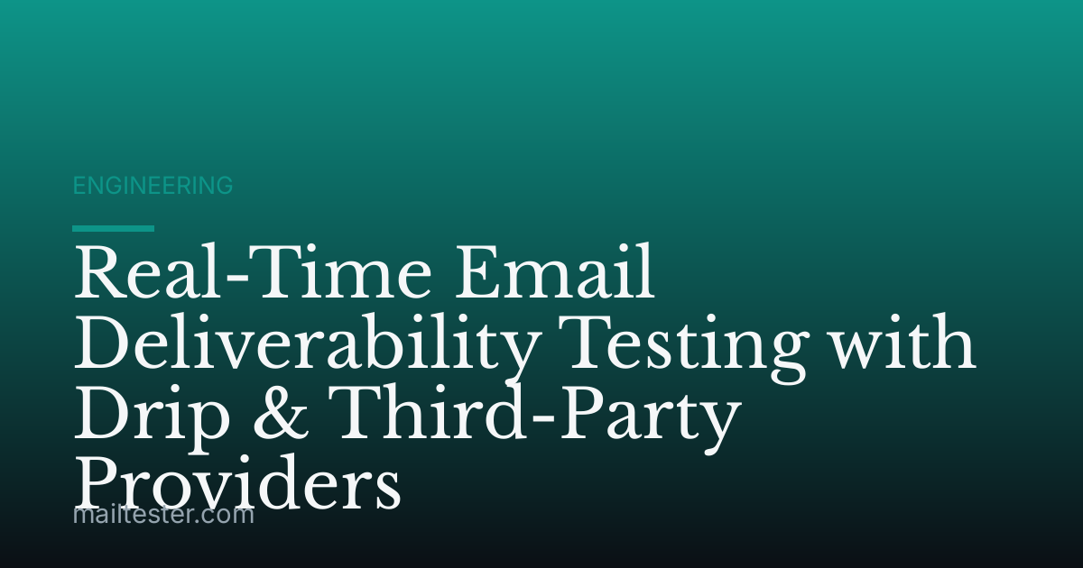 Real-Time Email Deliverability Testing with Drip & Third-Party Providers