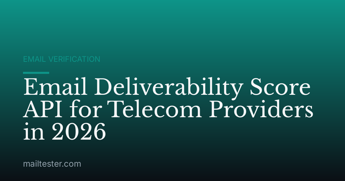 Email Deliverability Score API for Telecom Providers in 2026