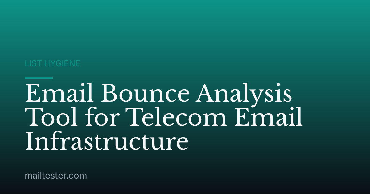 Email Bounce Analysis Tool for Telecom Email Infrastructure