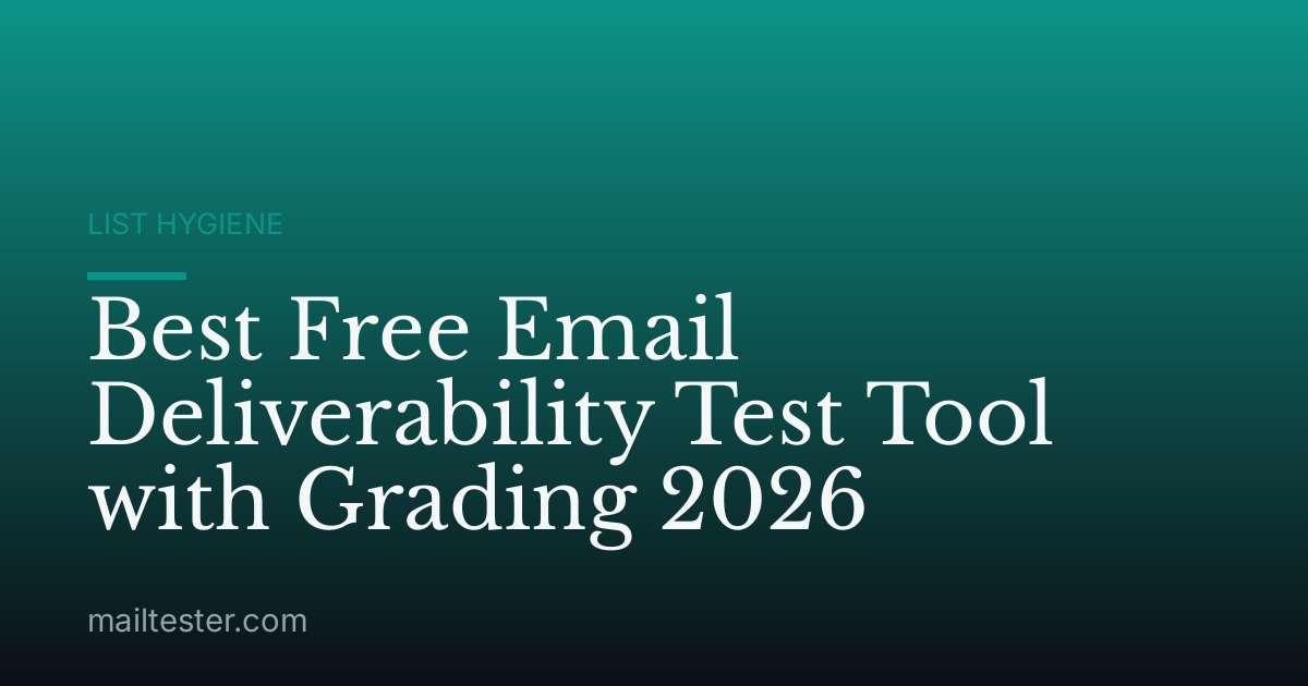 Best Free Email Deliverability Test Tool with Grading 2026