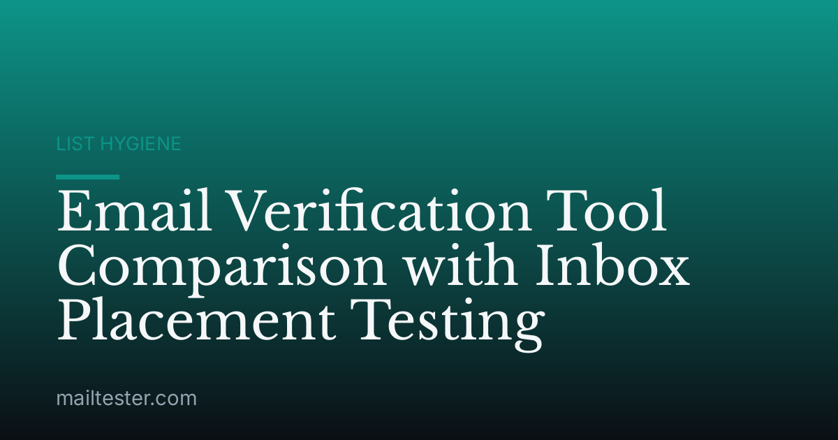 Email Verification Tool Comparison with Inbox Placement Testing