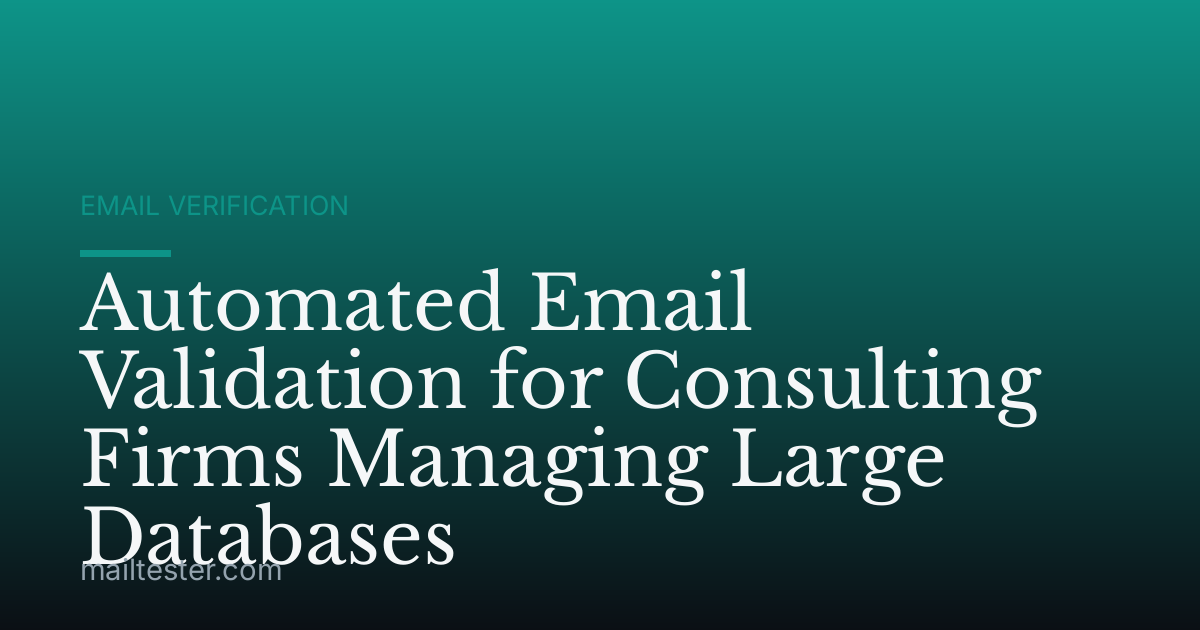 Automated Email Validation for Consulting Firms Managing Large Databases