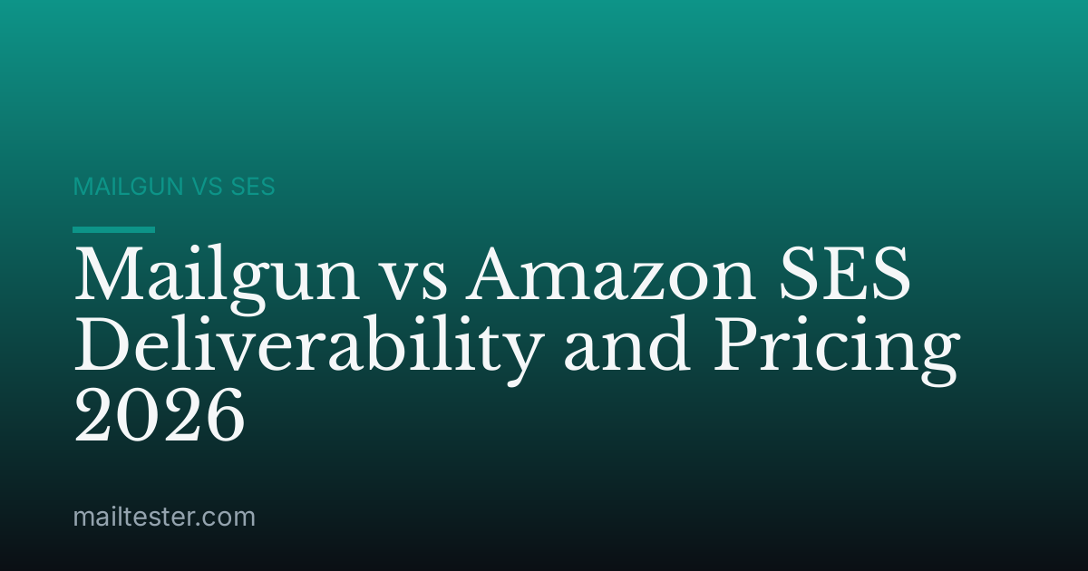 Mailgun vs Amazon SES Deliverability and Pricing 2026