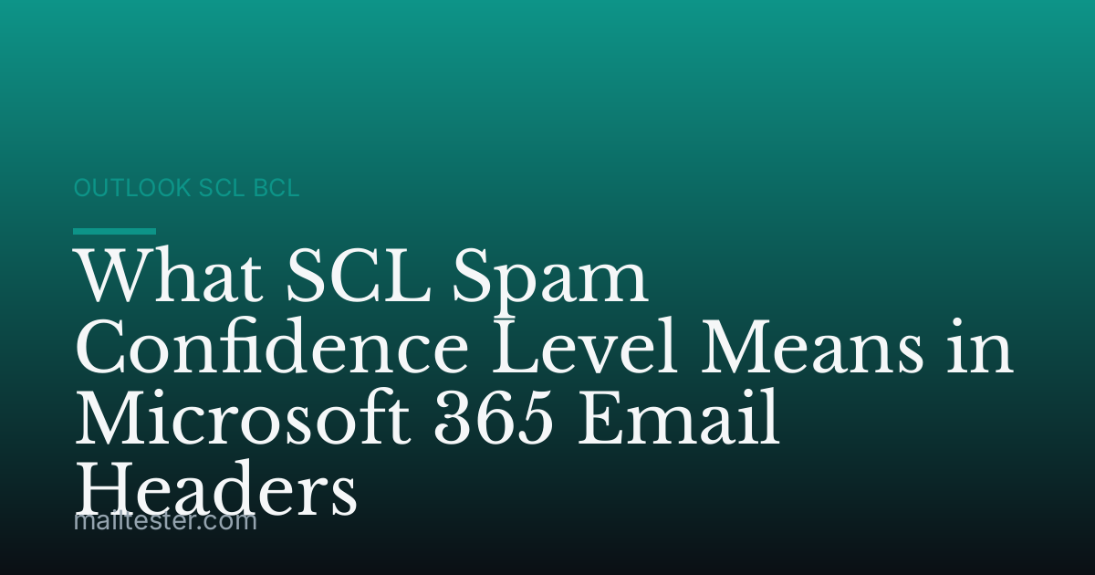 What SCL Spam Confidence Level Means in Microsoft 365 Email Headers