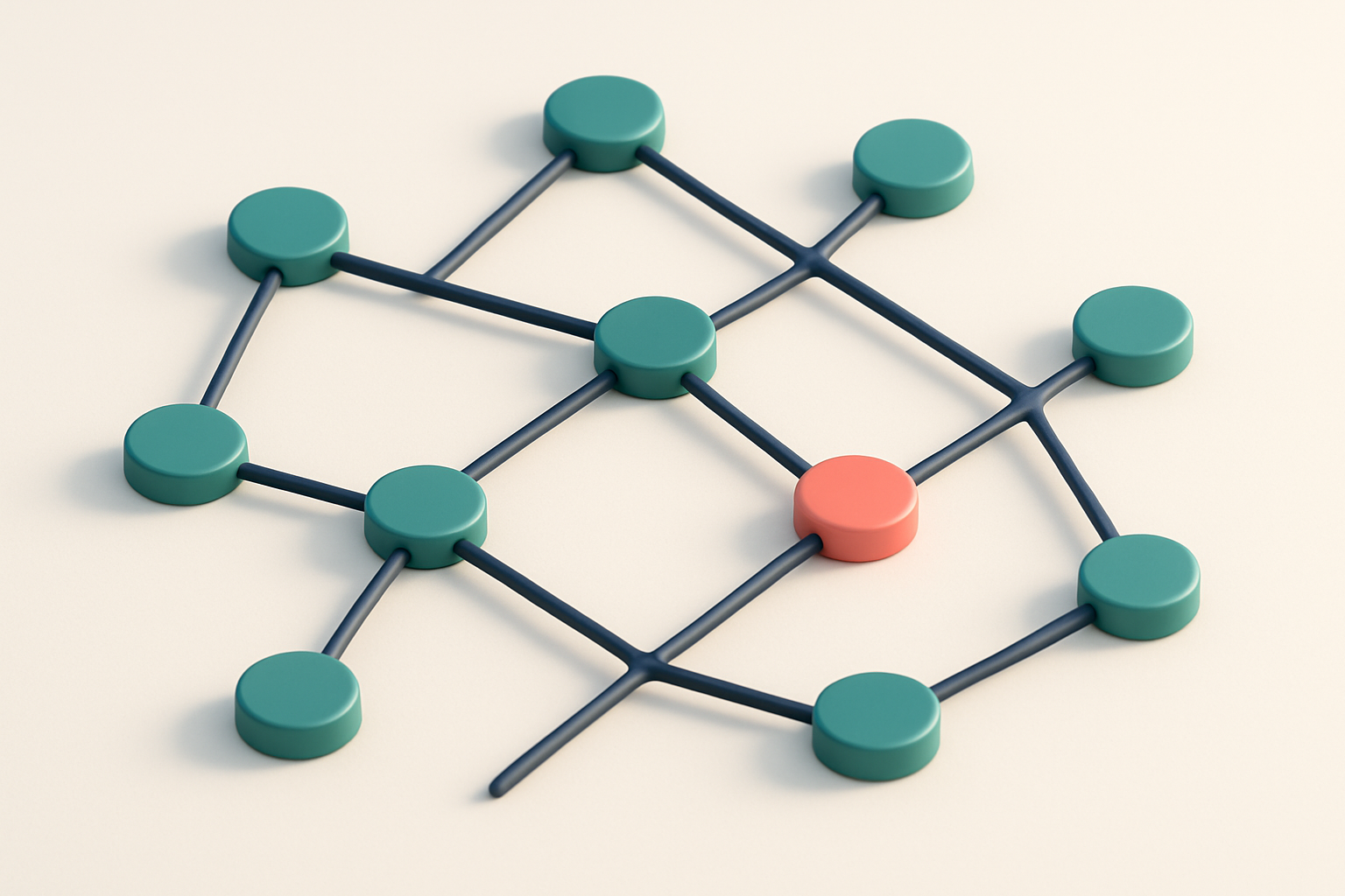 a network of small circular nodes connected by lines