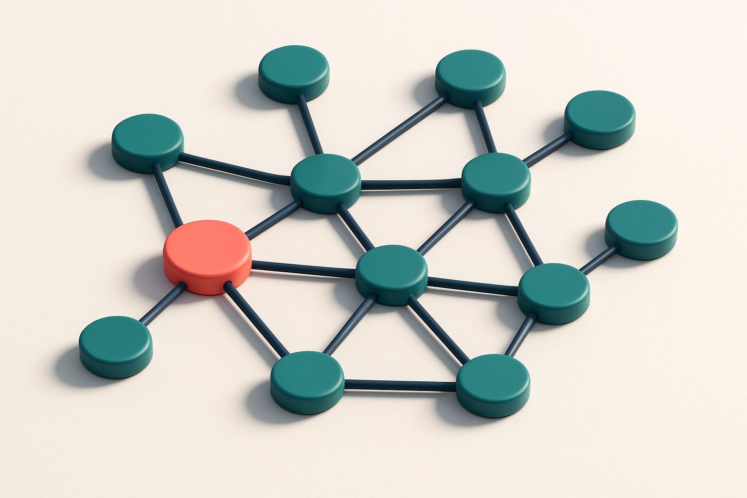 a network of small circular nodes connected by lines