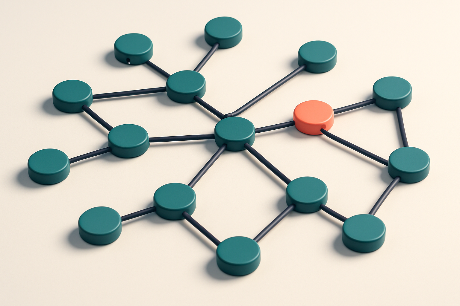 a network of small circular nodes connected by lines
