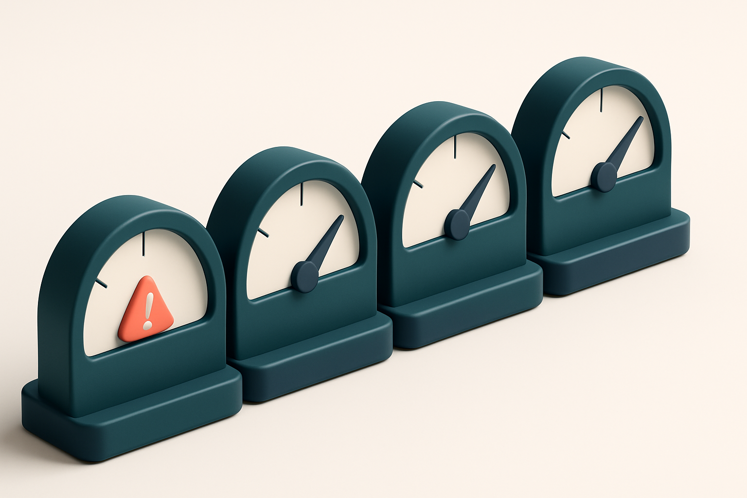 A row of four gauges, each labeled with a metric: Bounce Rate, Spam Complaint, Inbox Placement, Sender Reputation
