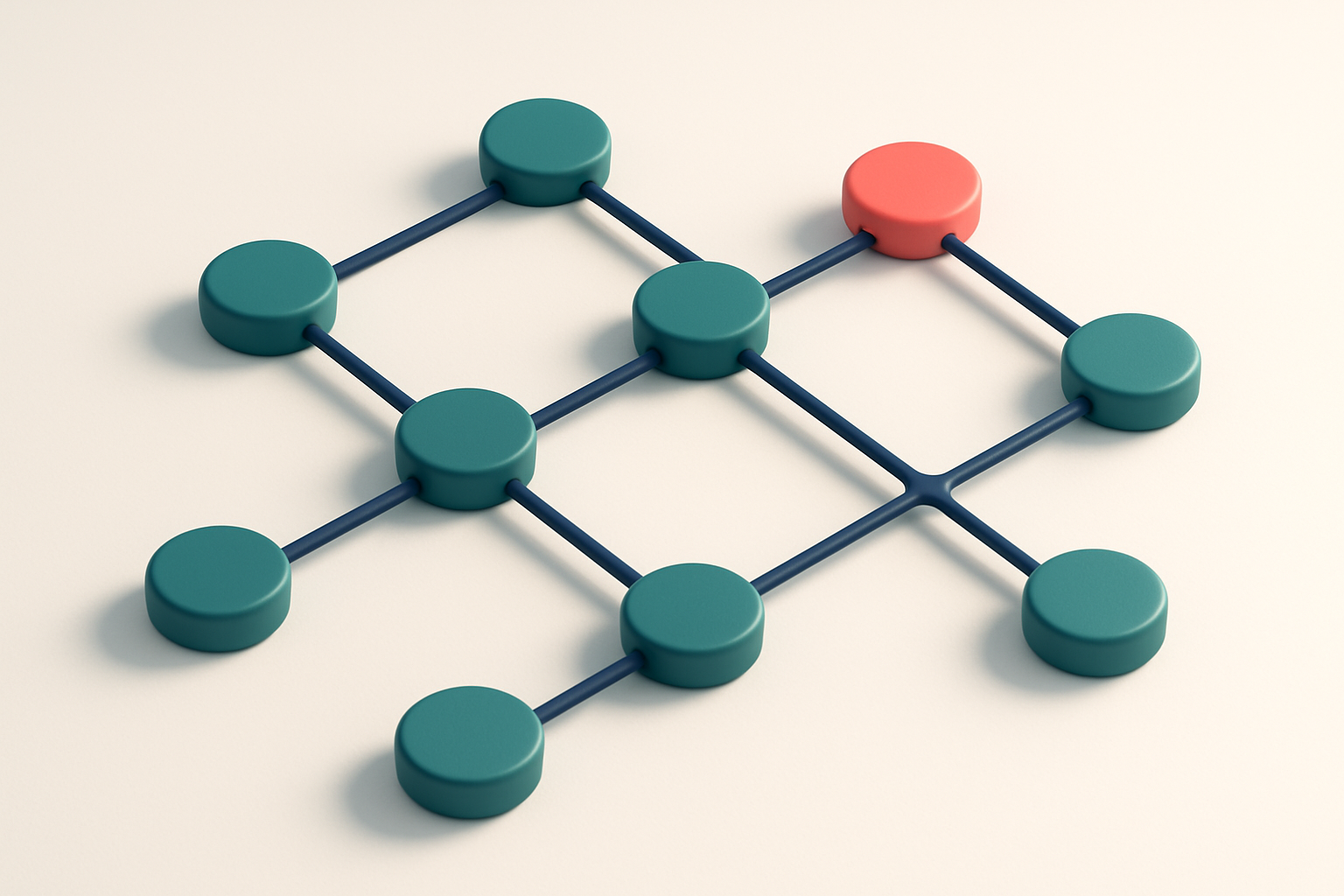 a network of small circular nodes connected by lines