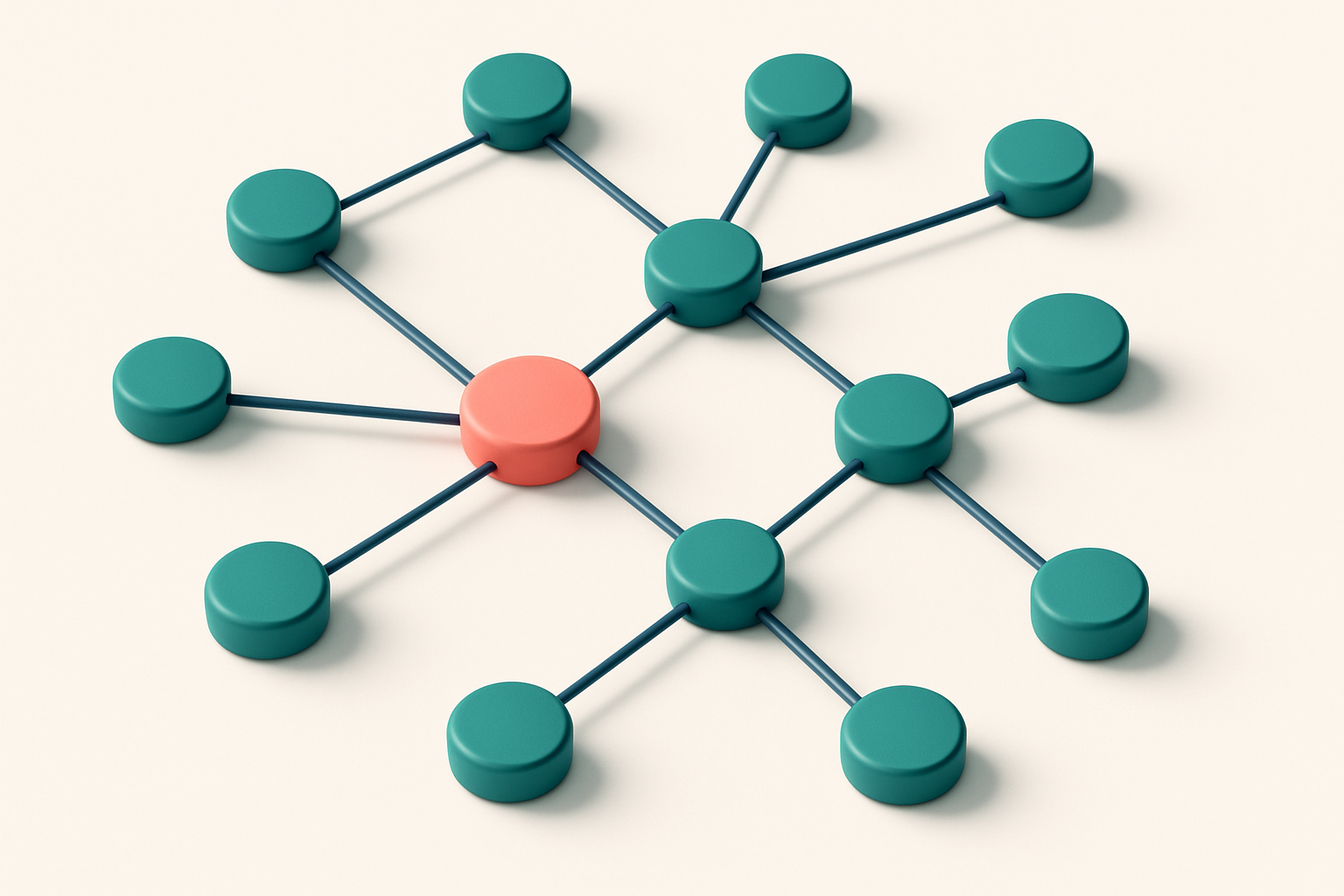 a network of small circular nodes connected by lines