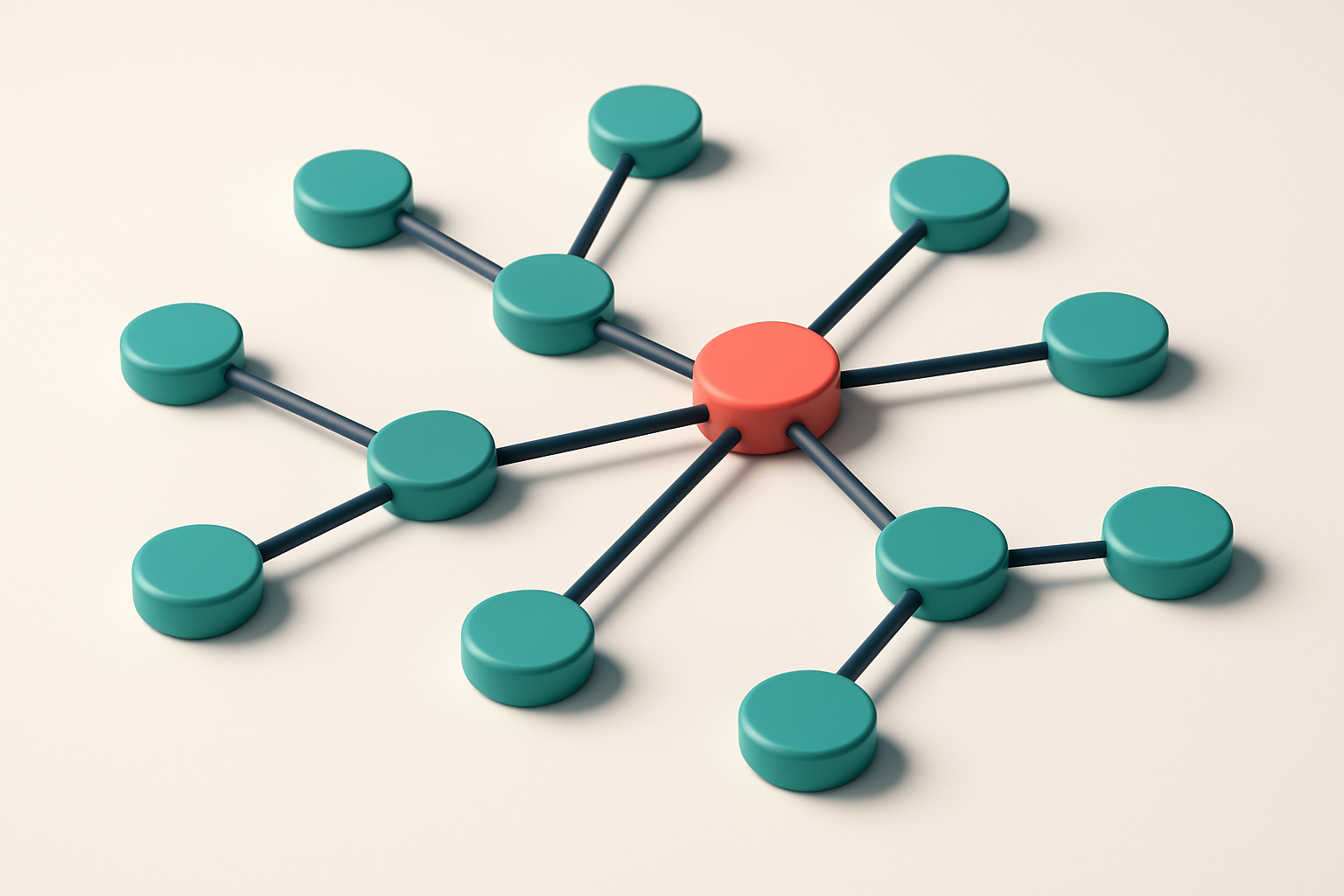 a network of small circular nodes connected by lines