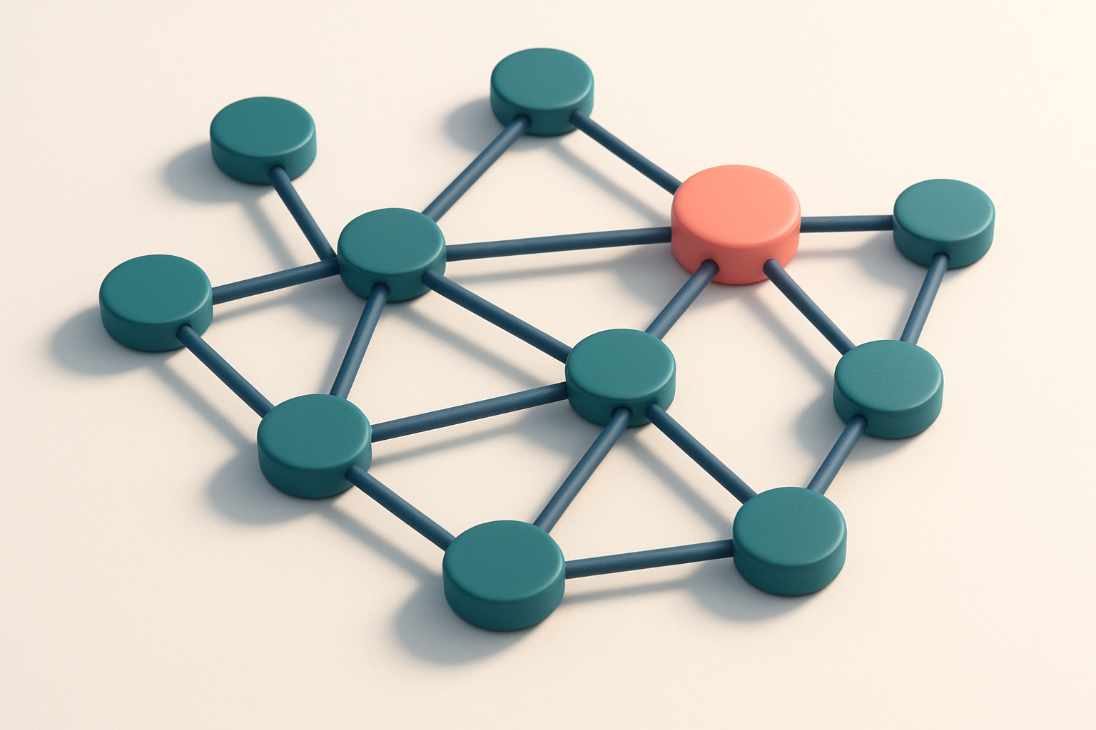 a network of small circular nodes connected by lines