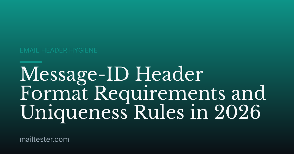 Message-ID Header Format Requirements and Uniqueness Rules in 2026