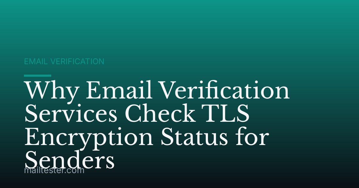 Why Email Verification Services Check TLS Encryption Status for Senders