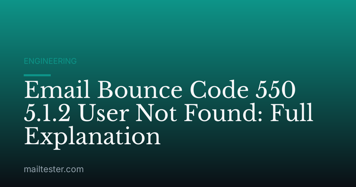 Email Bounce Code 550 5.1.2 User Not Found: Full Explanation