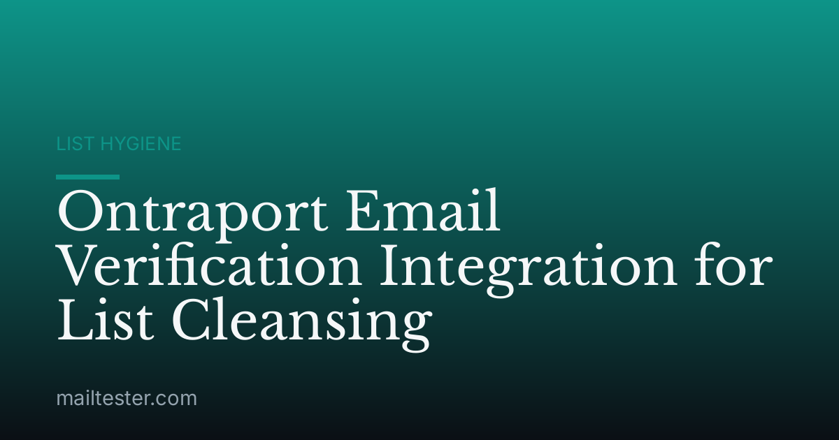 Ontraport Email Verification Integration for List Cleansing