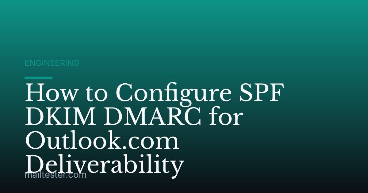 How to Configure SPF DKIM DMARC for Outlook.com Deliverability