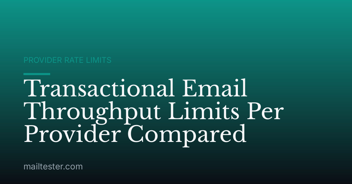 Transactional Email Throughput Limits Per Provider Compared