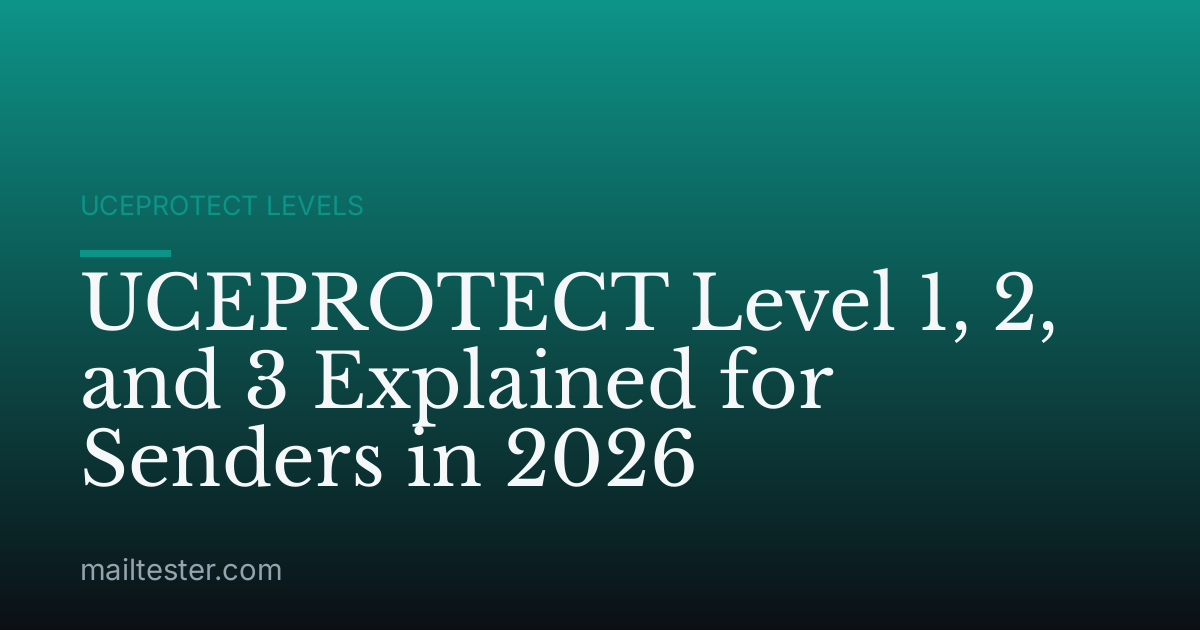 UCEPROTECT Level 1, 2, and 3 Explained for Senders in 2026