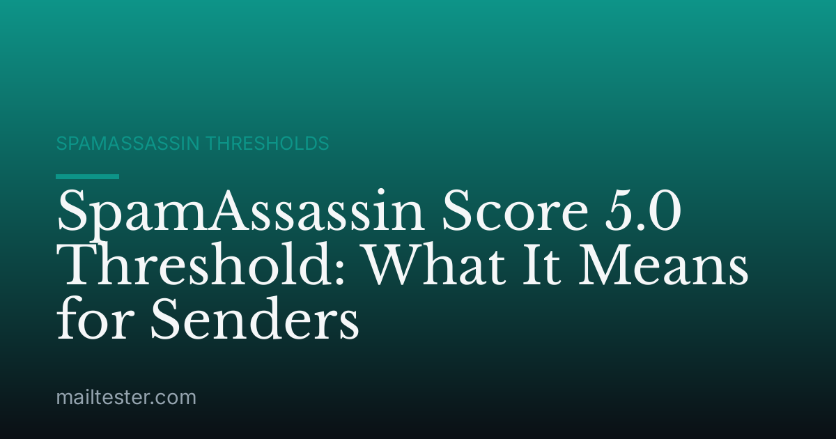 SpamAssassin Score 5.0 Threshold: What It Means for Senders