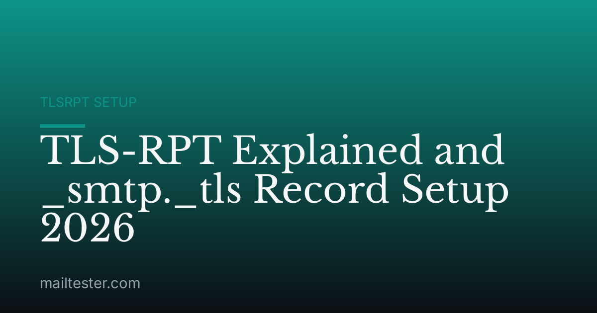 TLS-RPT Explained and _smtp._tls Record Setup 2026
