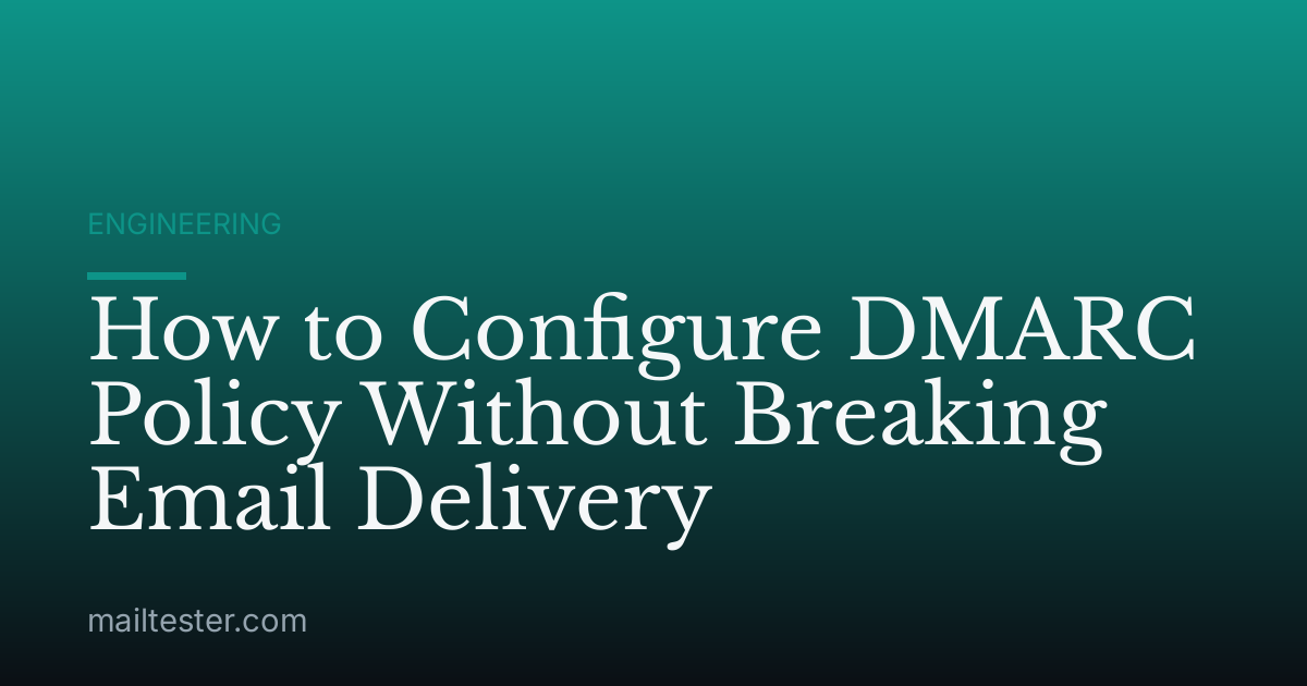 How to Configure DMARC Policy Without Breaking Email Delivery