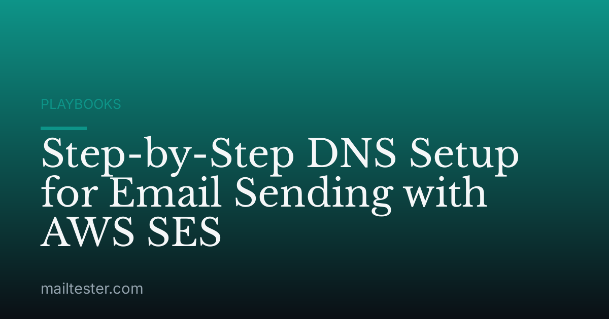 Step-by-Step DNS Setup for Email Sending with AWS SES