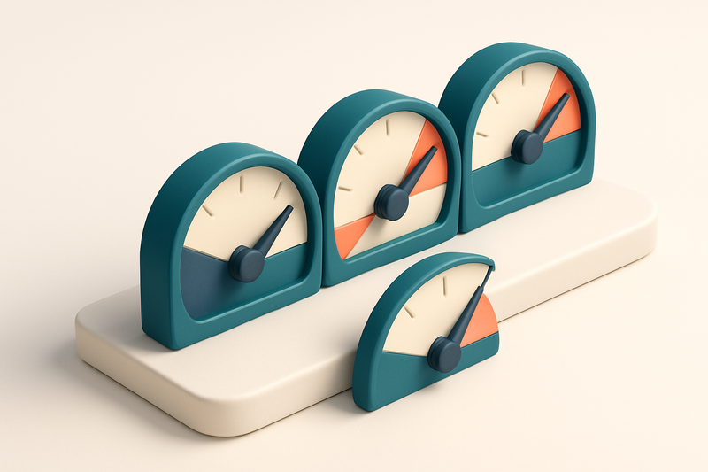 Hero: a row of four gauges with varying levels filled, all pointing toward 'High Deliverability'