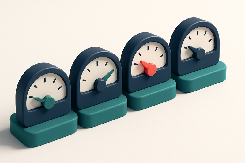 a row of four gauges, each with a different label: 'Valid', 'Catch-All', 'Invalid', 'Risky'
