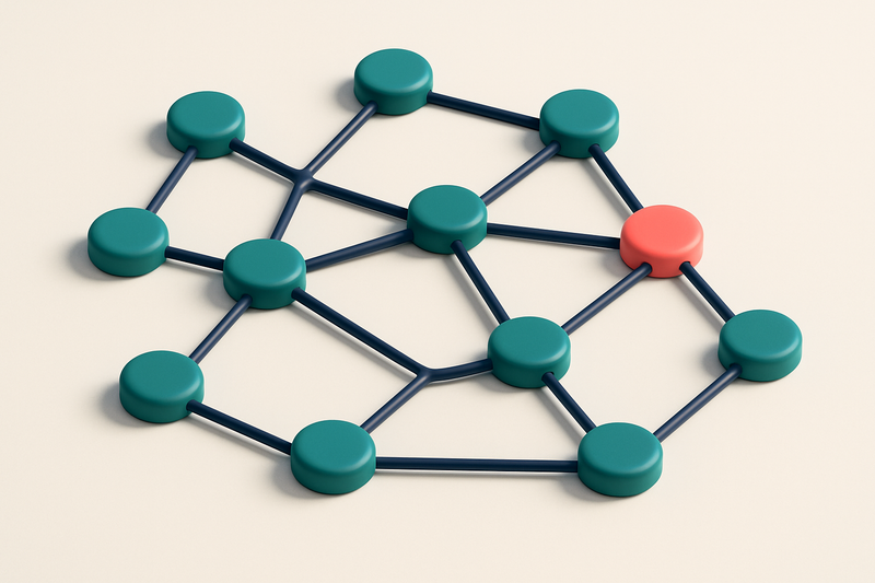 a network of small circular nodes connected by lines