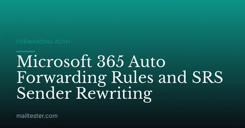 Microsoft 365 Auto Forwarding Rules and SRS Sender Rewriting