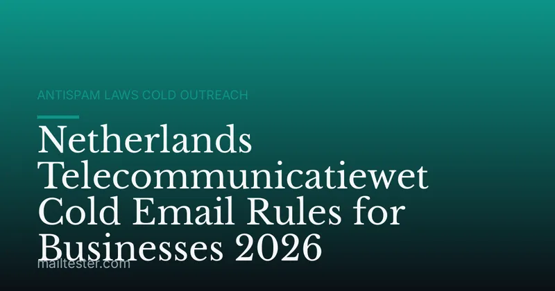 Netherlands Telecommunicatiewet Cold Email Rules for Businesses 2026