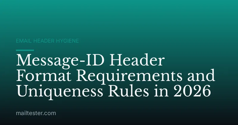 Message-ID Header Format Requirements and Uniqueness Rules in 2026