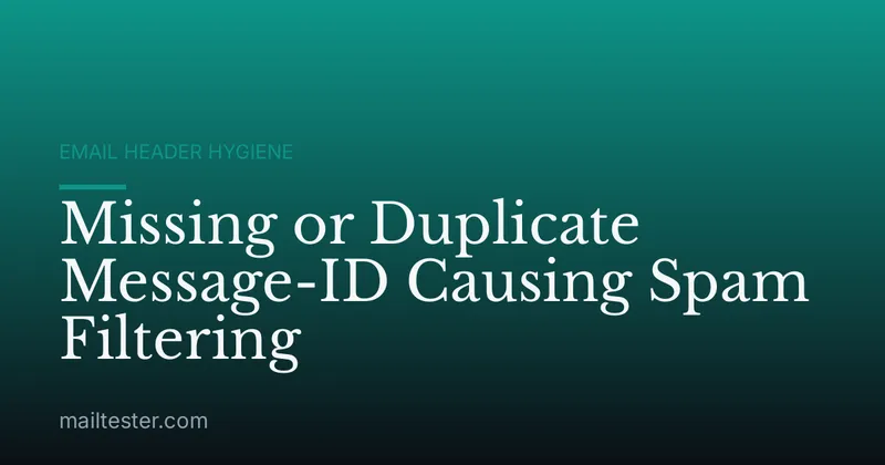 Missing or Duplicate Message-ID Causing Spam Filtering
