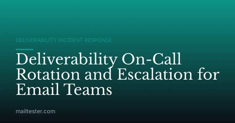 Deliverability On-Call Rotation and Escalation for Email Teams