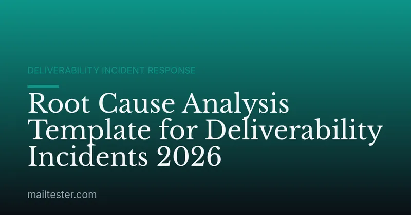 Root Cause Analysis Template for Deliverability Incidents 2026