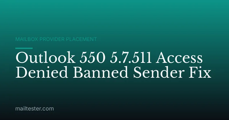 Outlook 550 5.7.511 Access Denied Banned Sender Fix