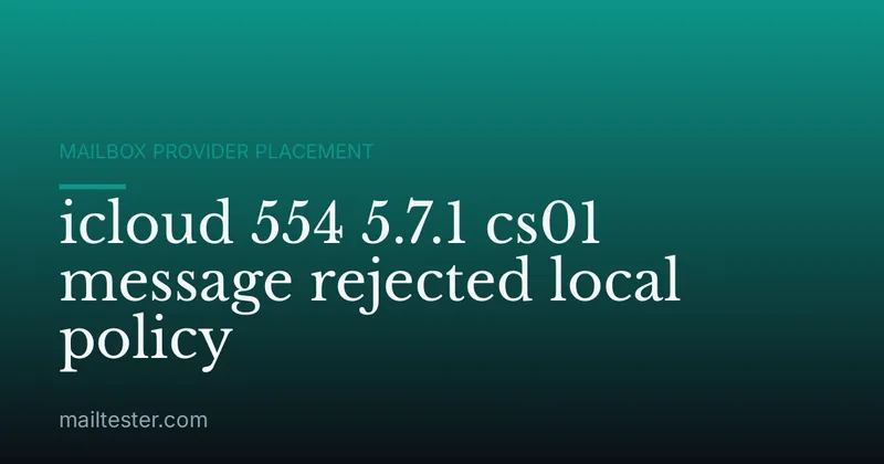icloud 554 5.7.1 cs01 message rejected local policy