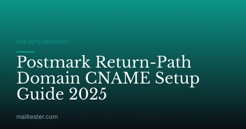 Postmark Return-Path Domain CNAME Setup Guide 2025
