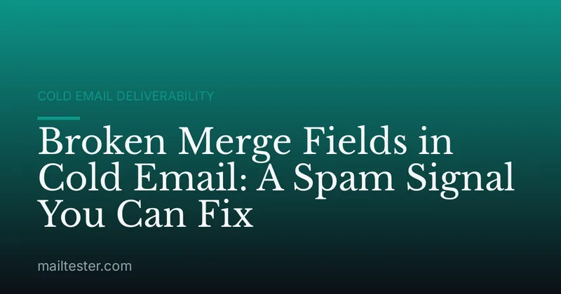 Broken Merge Fields in Cold Email: A Spam Signal You Can Fix
