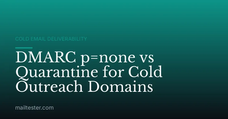 DMARC p=none vs Quarantine for Cold Outreach Domains