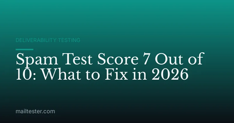 Spam Test Score 7 Out of 10: What to Fix in 2026