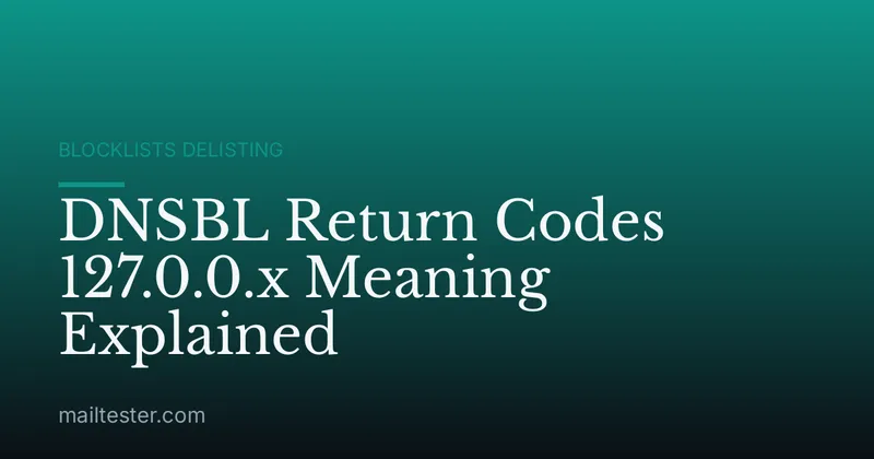 DNSBL Return Codes 127.0.0.x Meaning Explained