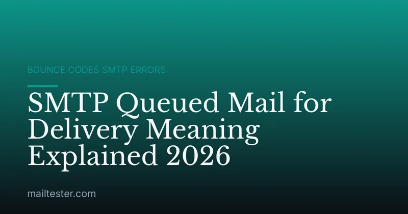 SMTP Queued Mail for Delivery Meaning Explained 2026