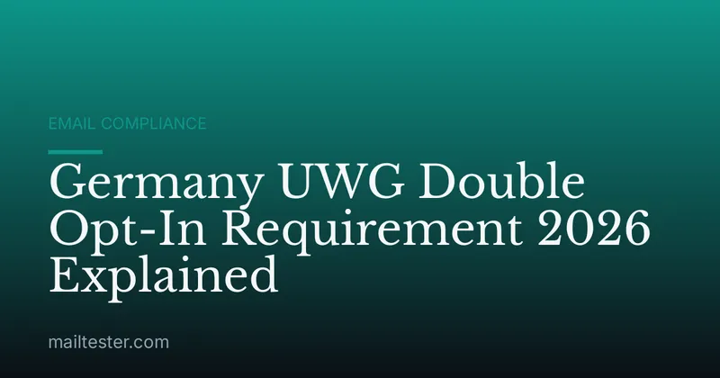 Germany UWG Double Opt-In Requirement 2026 Explained
