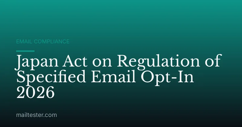 Japan Act on Regulation of Specified Email Opt-In 2026