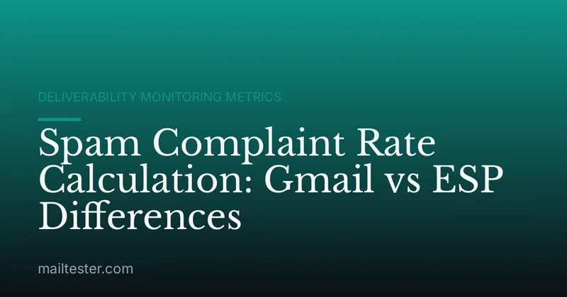 Spam Complaint Rate Calculation: Gmail vs ESP Differences