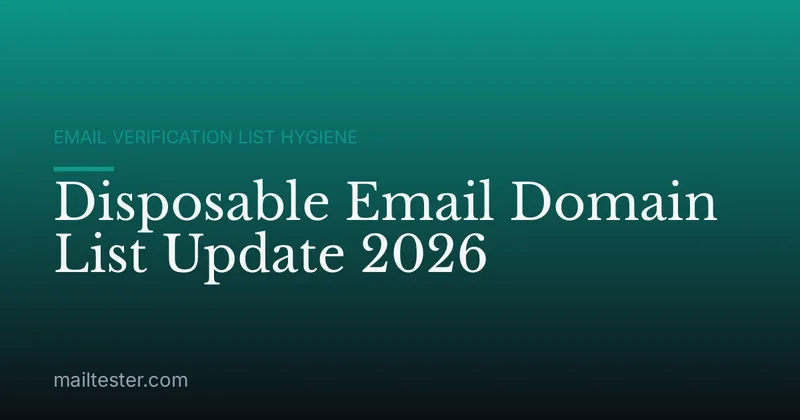 Disposable Email Domain List Update 2026